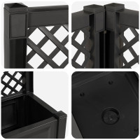 Produktbild för Stort planter med spaljé 2 pcs Antracit 143 x 143 x 133,5 cm PP