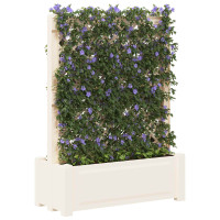 Produktbild för Stor blomkruka med spaljé Vit 99,5 x 43 x 133,5 PP