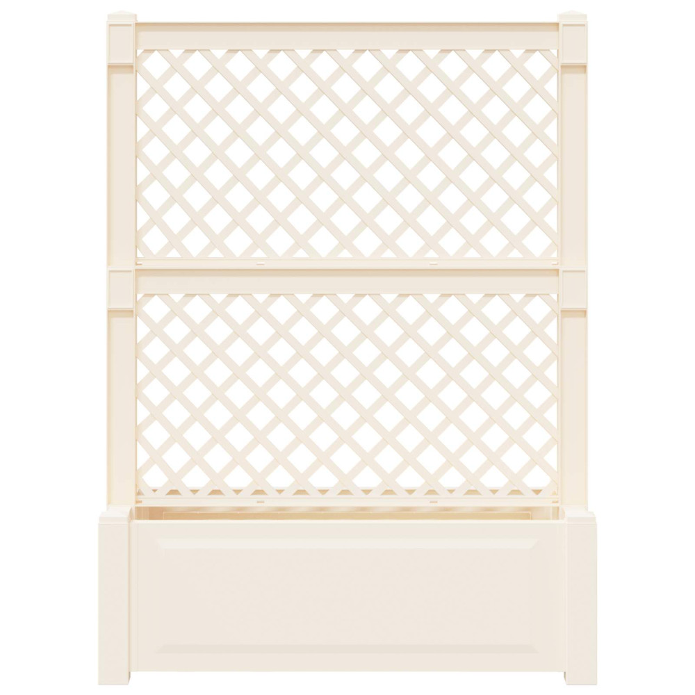 Produktbild för Stor blomkruka med spaljé Vit 99,5 x 43 x 133,5 PP