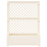 Produktbild för Stor blomkruka med spaljé Vit 99,5 x 43 x 133,5 PP