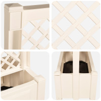 Produktbild för Stor blomkruka med spaljé Vit 99,5 x 43 x 133,5 PP