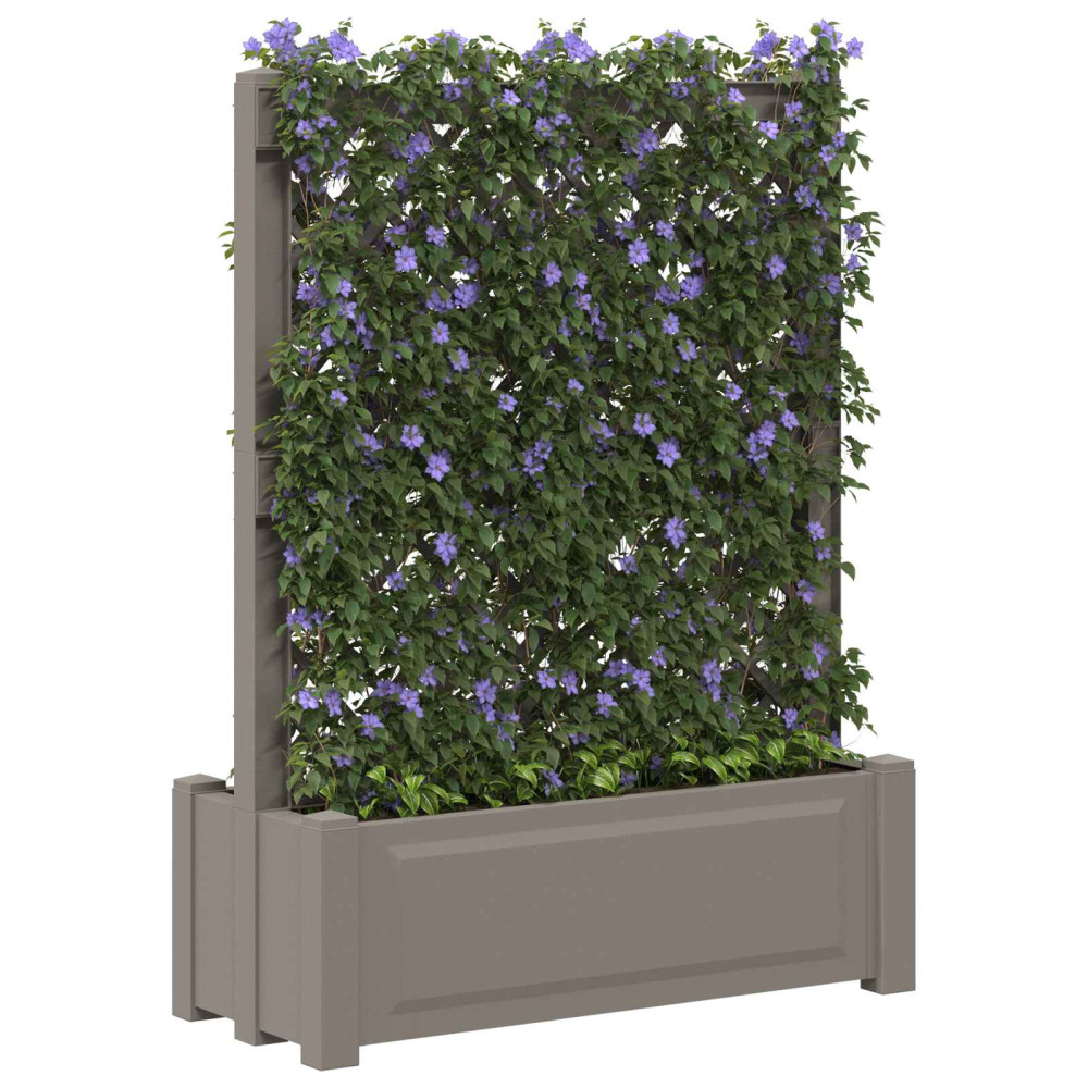Produktbild för Stor blomkruka med spaljé Grå 99,5 x 43 x 133,5 PP