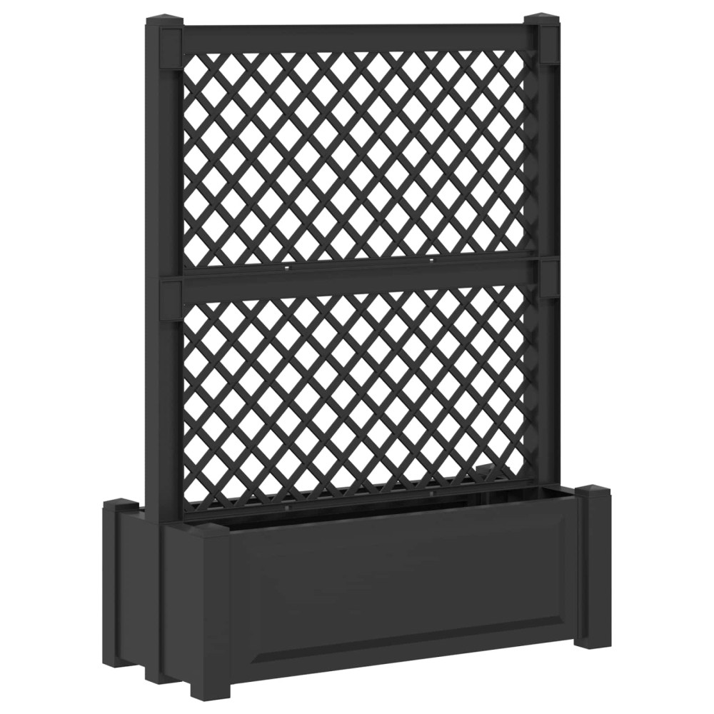 Produktbild för Stor blomkruka med spaljé Antracit 99,5 x 43 x 133,5 PP