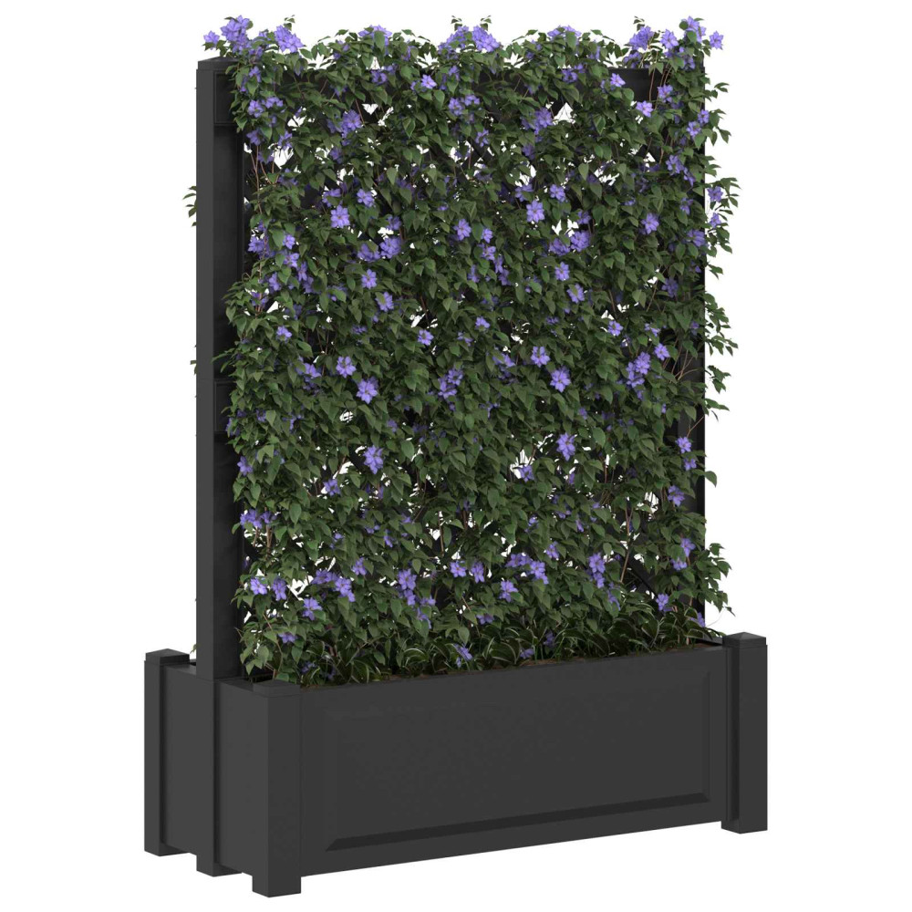 Produktbild för Stor blomkruka med spaljé Antracit 99,5 x 43 x 133,5 PP