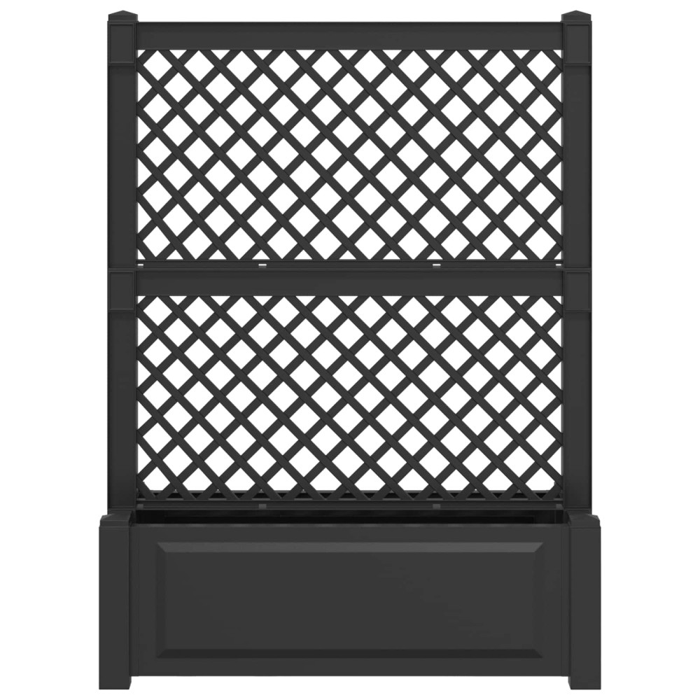 Produktbild för Stor blomkruka med spaljé Antracit 99,5 x 43 x 133,5 PP