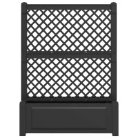 Produktbild för Stor blomkruka med spaljé Antracit 99,5 x 43 x 133,5 PP