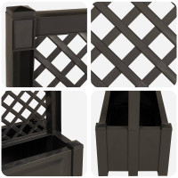 Produktbild för Stor blomkruka med spaljé Antracit 99,5 x 43 x 133,5 PP