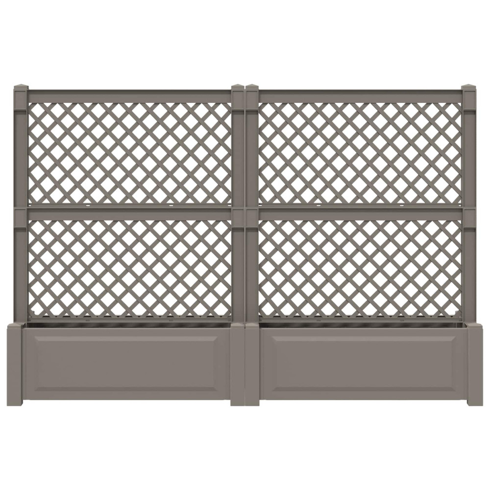 Produktbild för Stor blomkruka med spaljé 2 pcs Grå 200 x 43 x 133,5 cm PP