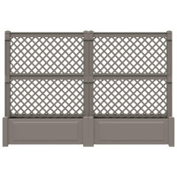 Produktbild för Stor blomkruka med spaljé 2 pcs Grå 200 x 43 x 133,5 cm PP