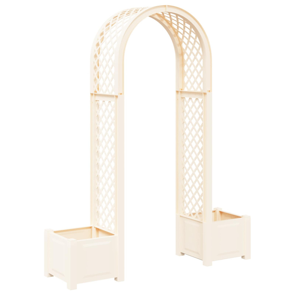Produktbild för Rosengång med kruka Vit 168,5 x 43 x 207 cm PP