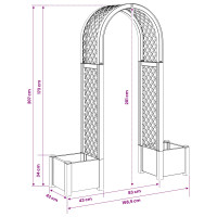 Produktbild för Rosengång med kruka Vit 168,5 x 43 x 207 cm PP