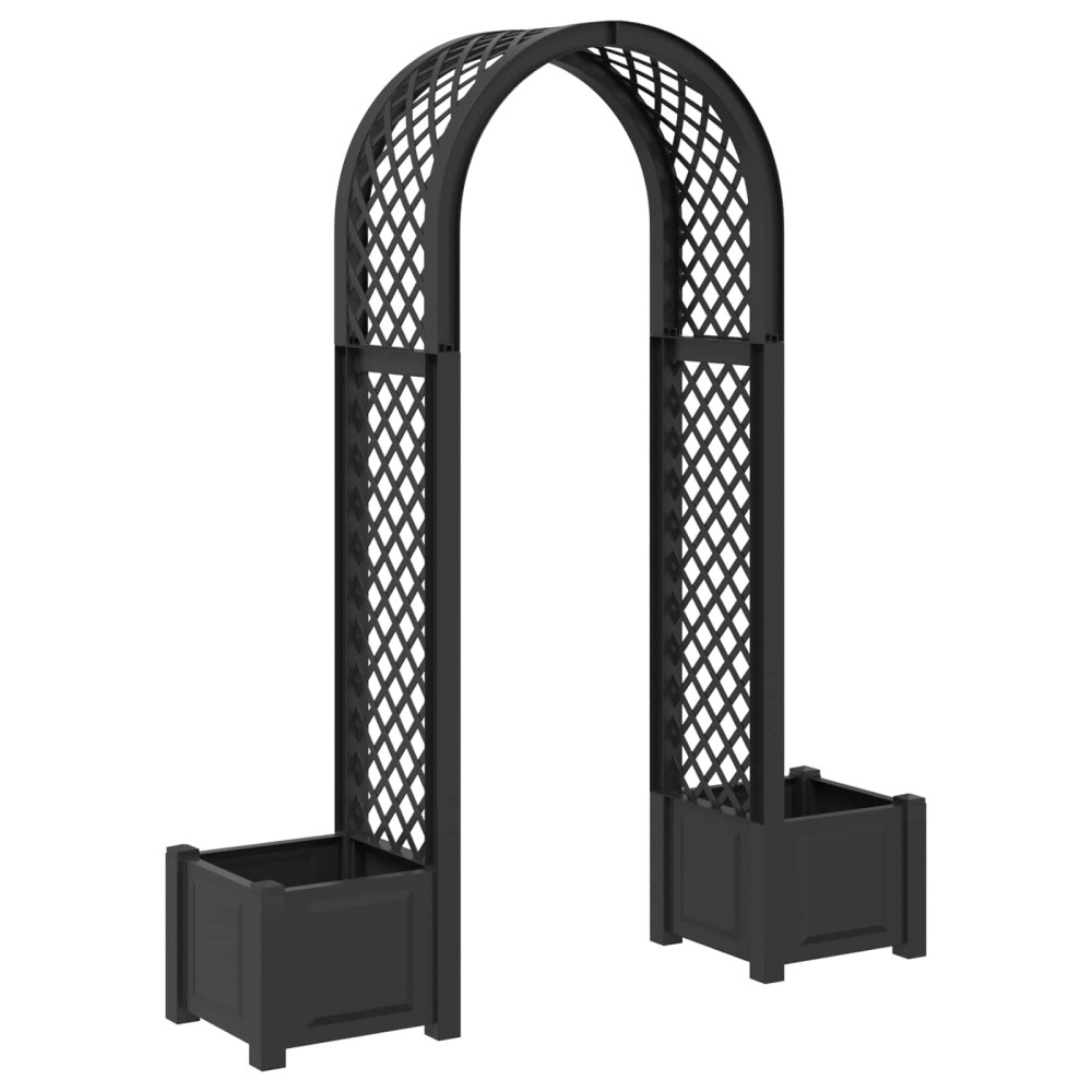 Produktbild för Rosengång med kruka Antracit 168,5 x 43 x 207 cm PP