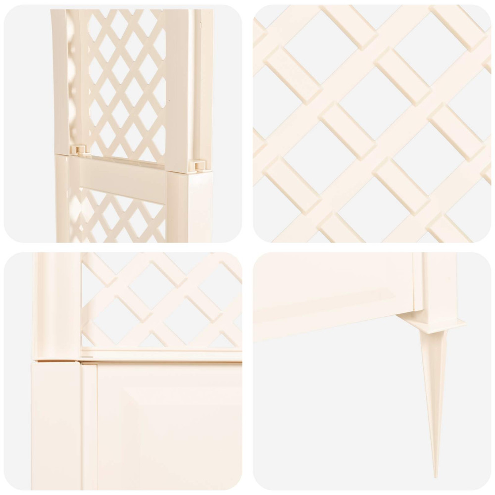 Produktbild för Rosbåge med piggar Vit 97 x 43 x 218 cm PP