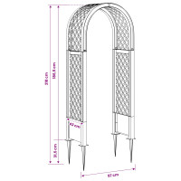 Produktbild för Rosbåge med piggar Grå 97 x 43 x 218 cm PP