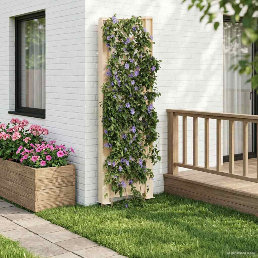 Produktbild för Trellis med spik Vit 43 x 6 x 165 cm PP