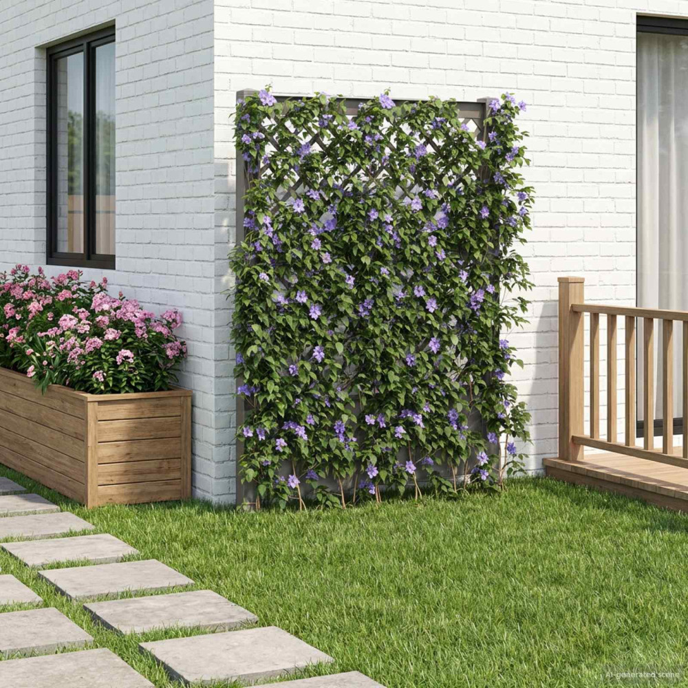 Produktbild för Trellis med spik Grå 99 x 6 x 165 cm PP