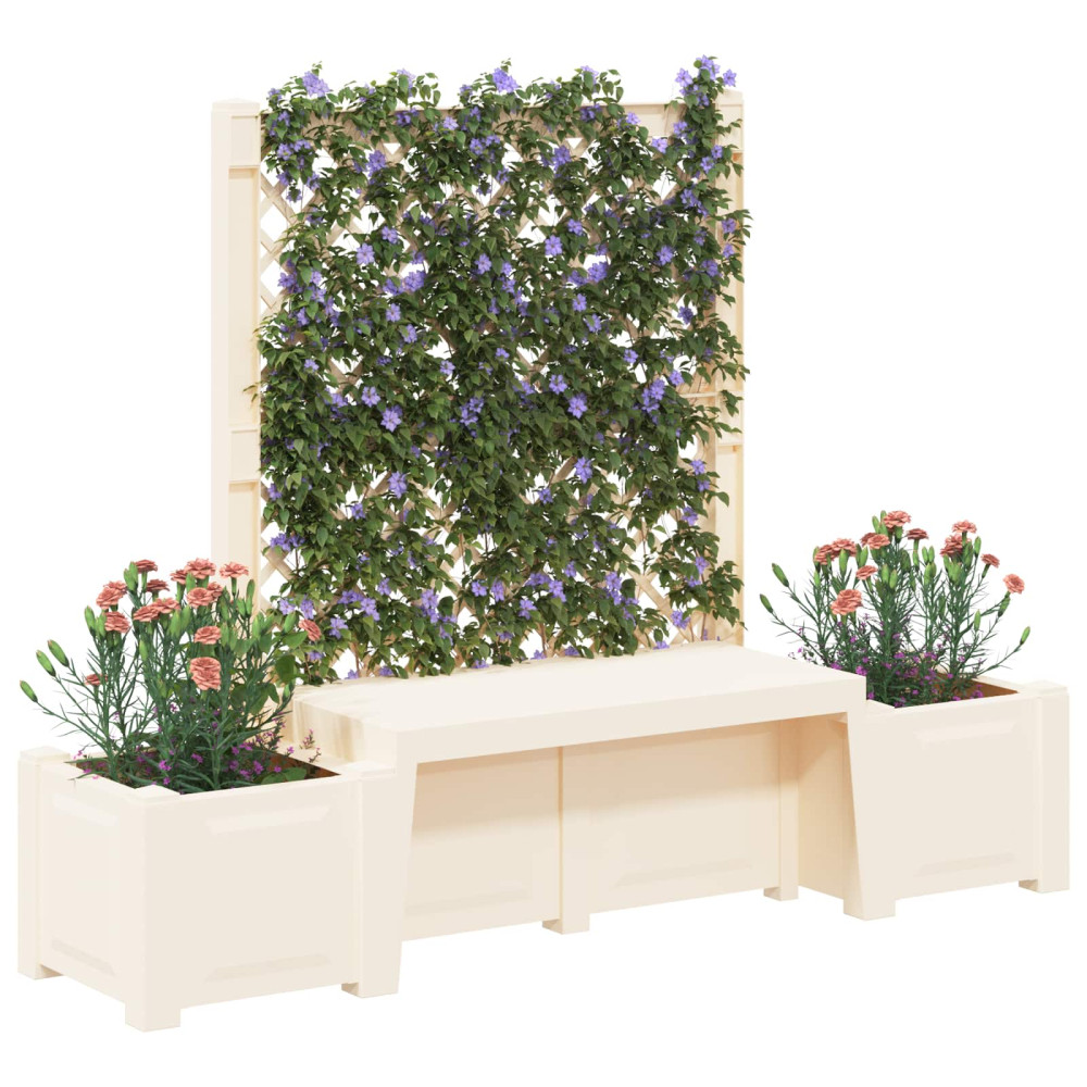 Produktbild för Trädgårdsbänk Kopenhagen Vit 173 x 49 x 135,5 cm PP