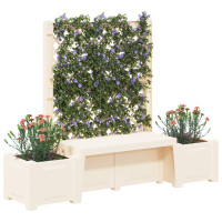 Produktbild för Trädgårdsbänk Kopenhagen Vit 173 x 49 x 135,5 cm PP