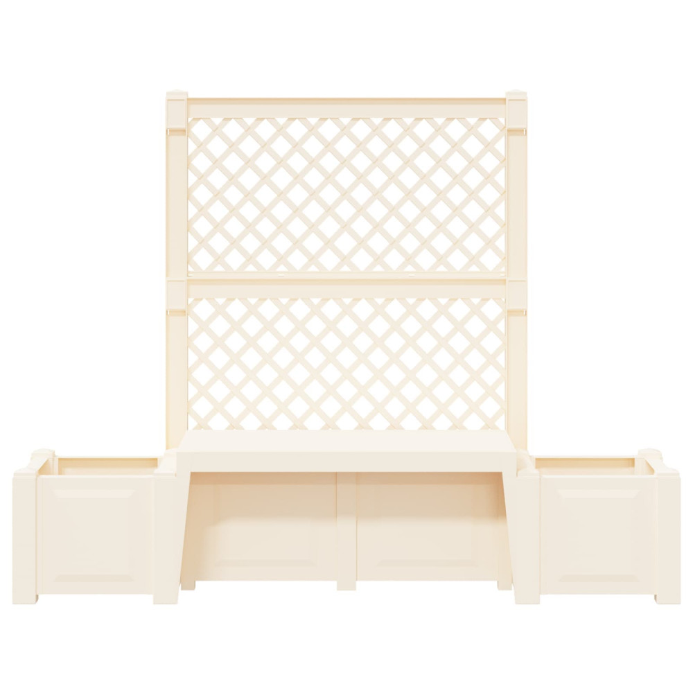 Produktbild för Trädgårdsbänk Kopenhagen Vit 173 x 49 x 135,5 cm PP