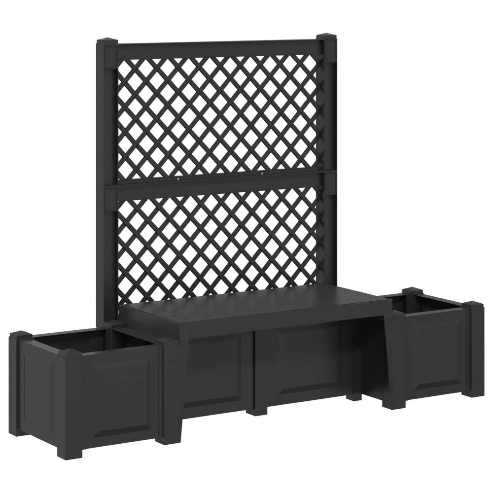 Produktbild för Trädgårdsbänk Kopenhagen Antracit 173 x 49 x 135,5 cm PP