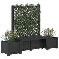 Produktbild för Trädgårdsbänk Kopenhagen Antracit 173 x 49 x 135,5 cm PP