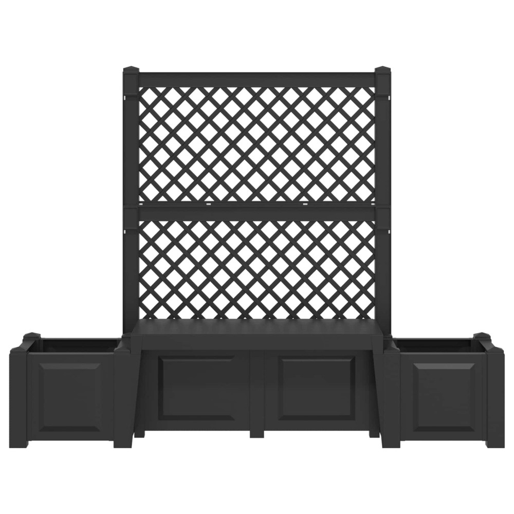 Produktbild för Trädgårdsbänk Kopenhagen Antracit 173 x 49 x 135,5 cm PP