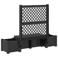 Produktbild för Trädgårdsbänk Kopenhagen Antracit 173 x 49 x 135,5 cm PP