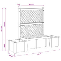 Produktbild för Trädgårdsbänk Kopenhagen Antracit 173 x 49 x 135,5 cm PP