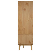 Produktbild för Garderob med låda OTTA Svart 76,5 x 53 x 172 cm Massiv furu