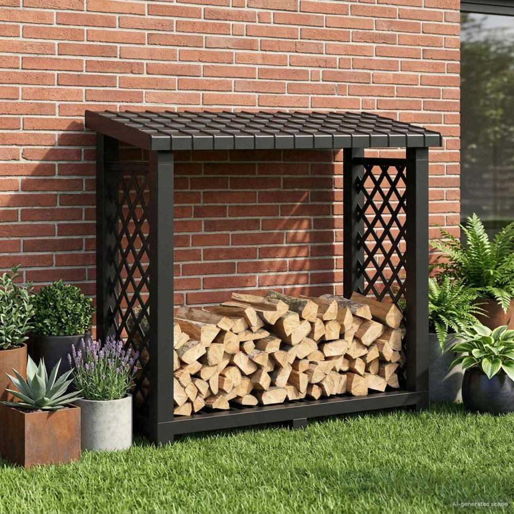 Produktbild för Eldstäder Rack 114 x 46 x 101 cm PP Antracit