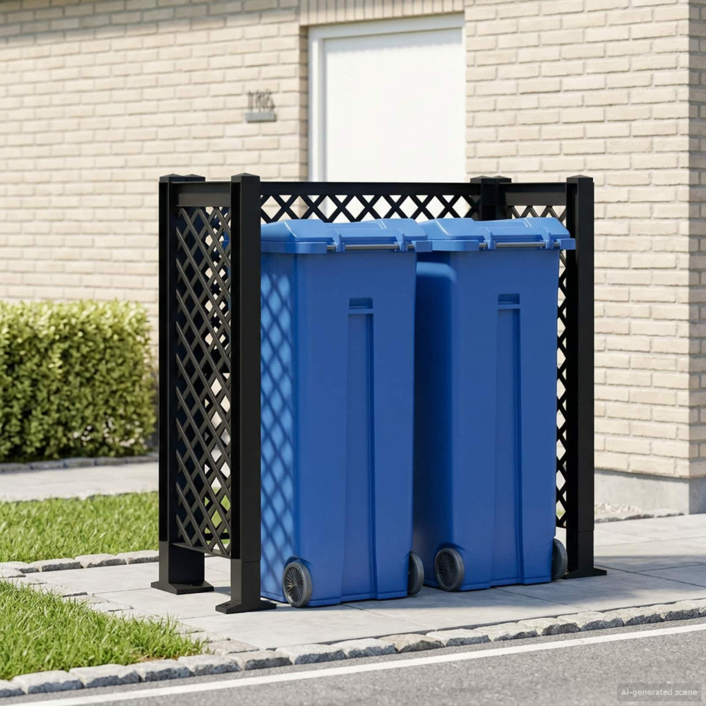Produktbild för Soptunna Spaljé Antracit 123 x 47 x 114 cm PP