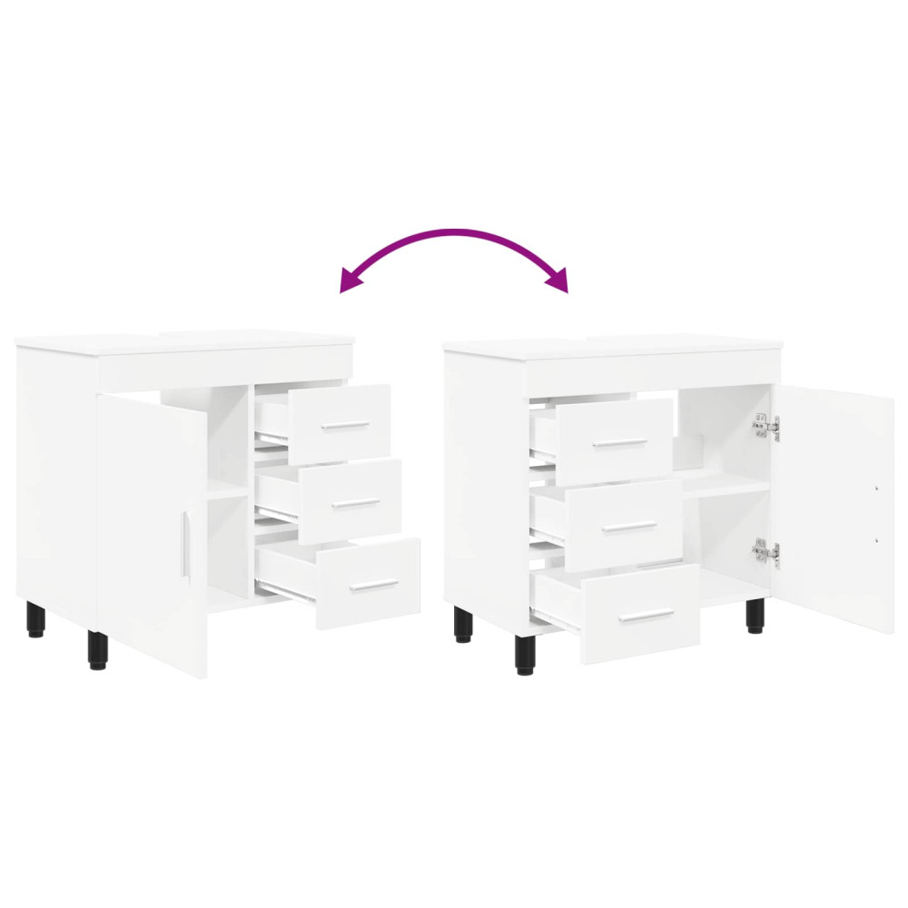 Produktbild för Badrums vaskenhet Vit 60 x 35 x 60 cm Konstruerat trä