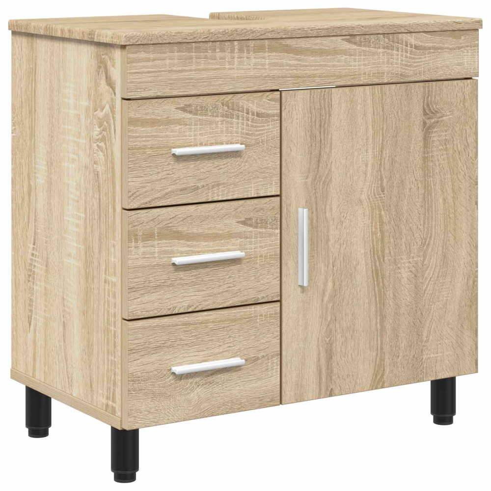 Produktbild för Badrums vaskenhet Sonoma-ek 60 x 35 x 60 cm Konstruerat trä