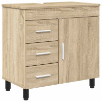 Produktbild för Badrums vaskenhet Sonoma-ek 60 x 35 x 60 cm Konstruerat trä