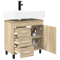 Produktbild för Badrums vaskenhet Sonoma-ek 60 x 35 x 60 cm Konstruerat trä