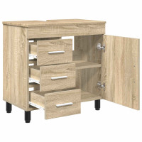 Produktbild för Badrums vaskenhet Sonoma-ek 60 x 35 x 60 cm Konstruerat trä