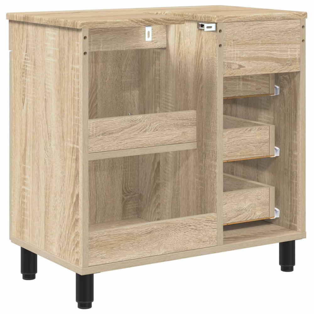 Produktbild för Badrums vaskenhet Sonoma-ek 60 x 35 x 60 cm Konstruerat trä