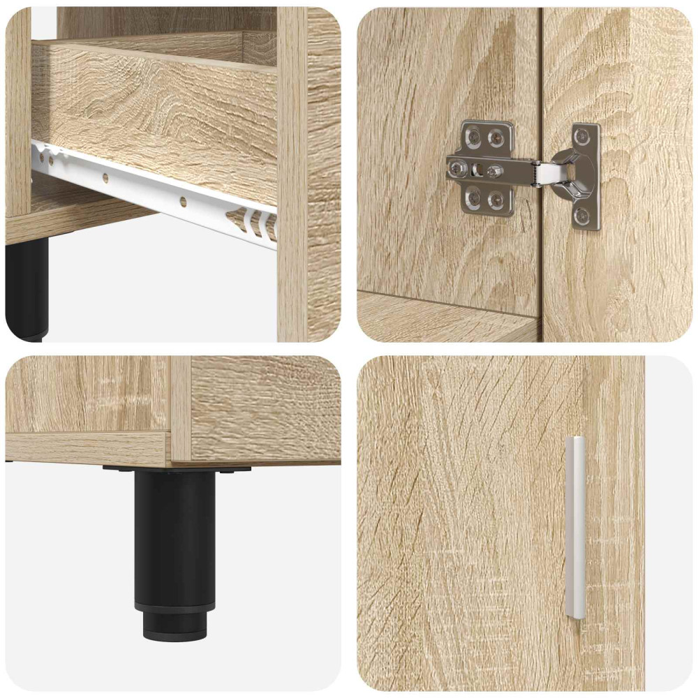Produktbild för Badrums vaskenhet Sonoma-ek 60 x 35 x 60 cm Konstruerat trä