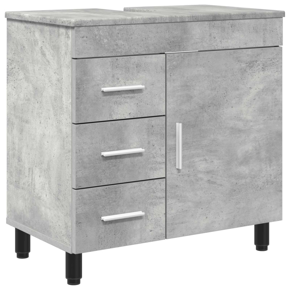 Produktbild för Badrums vaskenhet Betonggrå 60 x 35 x 60 cm Konstruerat trä