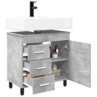 Produktbild för Badrums vaskenhet Betonggrå 60 x 35 x 60 cm Konstruerat trä