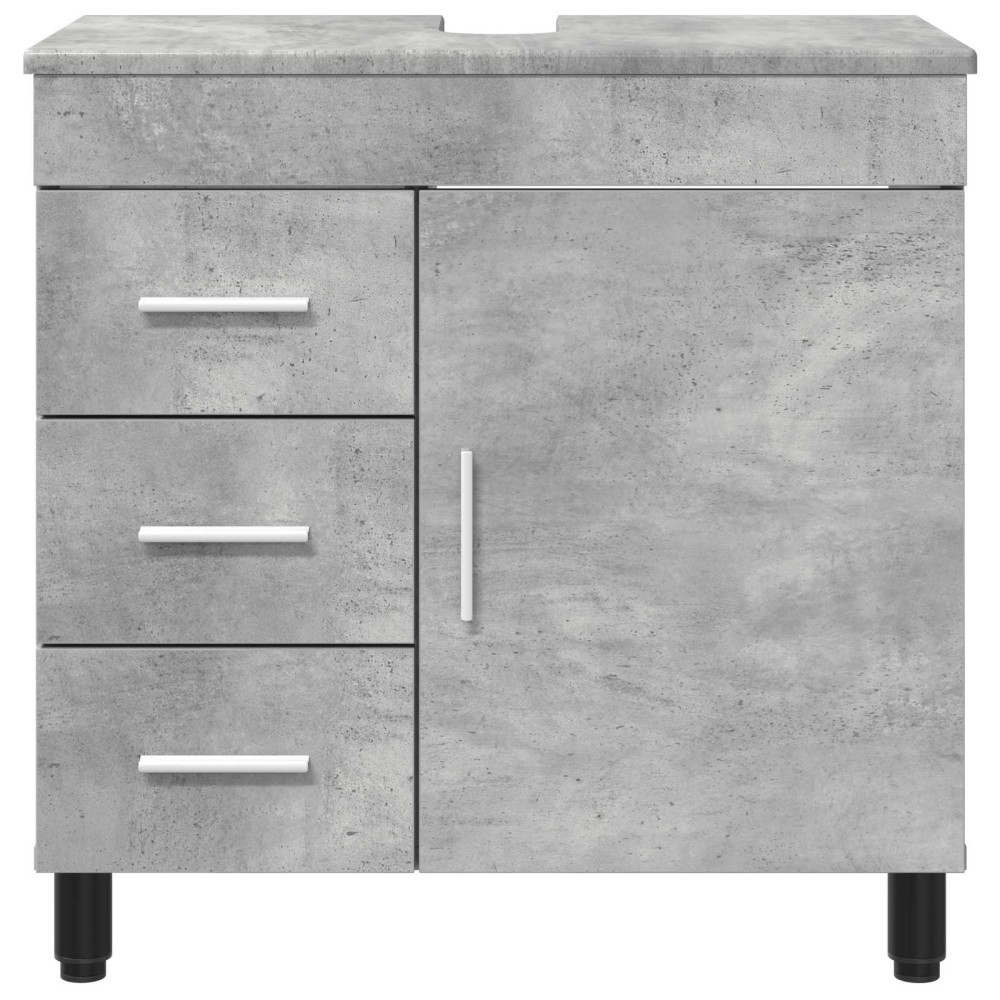 Produktbild för Badrums vaskenhet Betonggrå 60 x 35 x 60 cm Konstruerat trä