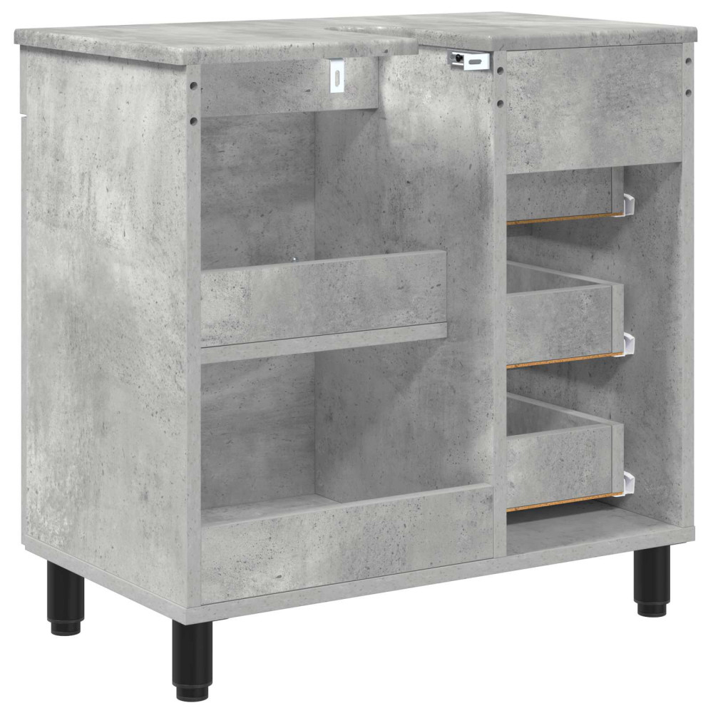 Produktbild för Badrums vaskenhet Betonggrå 60 x 35 x 60 cm Konstruerat trä