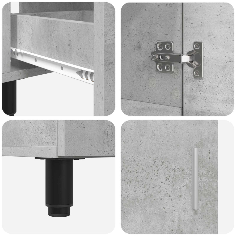 Produktbild för Badrums vaskenhet Betonggrå 60 x 35 x 60 cm Konstruerat trä
