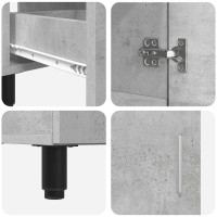 Produktbild för Badrums vaskenhet Betonggrå 60 x 35 x 60 cm Konstruerat trä