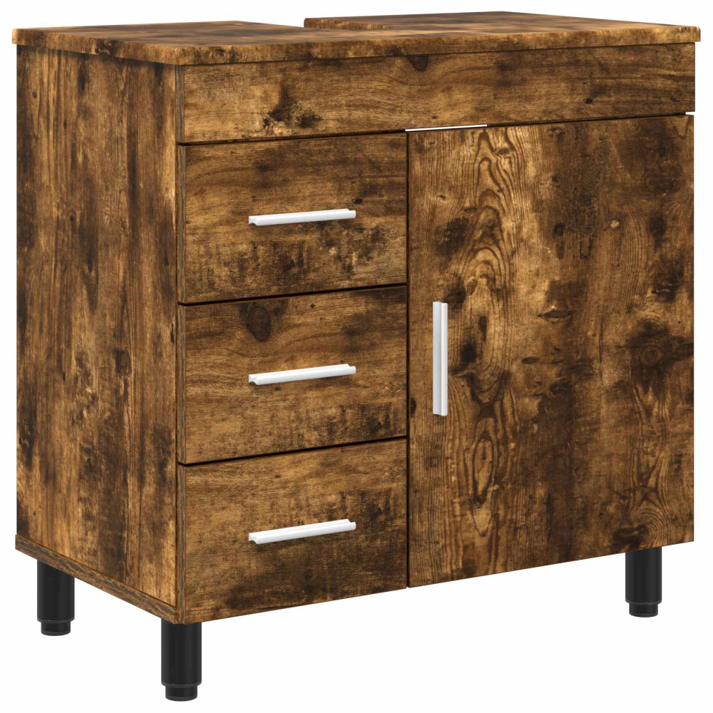Produktbild för Badrums vaskenhet Rökt ek 60 x 35 x 60 cm Konstruerat trä