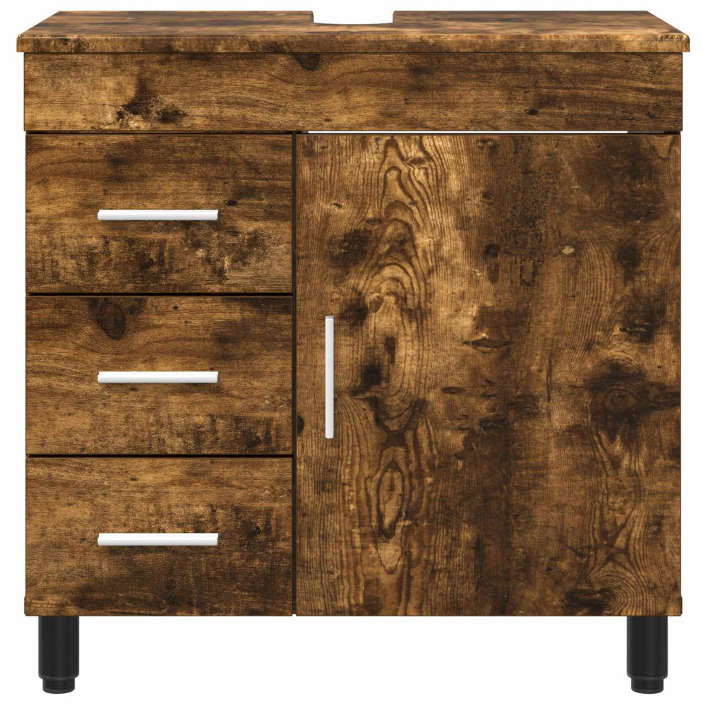 Produktbild för Badrums vaskenhet Rökt ek 60 x 35 x 60 cm Konstruerat trä