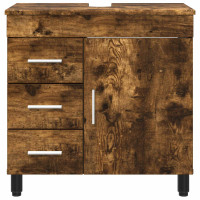 Produktbild för Badrums vaskenhet Rökt ek 60 x 35 x 60 cm Konstruerat trä