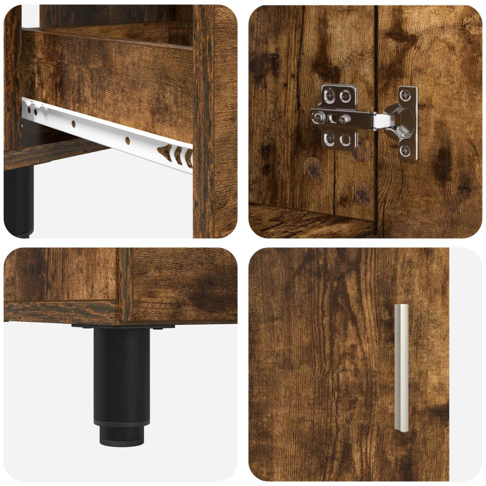 Produktbild för Badrums vaskenhet Rökt ek 60 x 35 x 60 cm Konstruerat trä