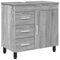 Produktbild för Badrums vaskenhet Grå Sonoma 60 x 35 x 60 cm Konstruerat trä