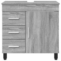 Produktbild för Badrums vaskenhet Grå Sonoma 60 x 35 x 60 cm Konstruerat trä